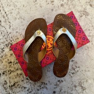 Tory Burch Gold Sandals, Used